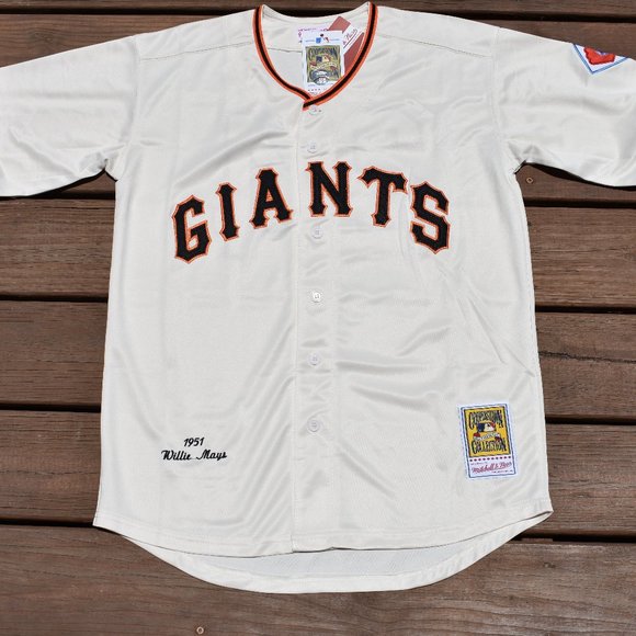 New Willie Mays San Francisco New York Giants Cream Baseball Jersey Adult Large - Picture 2 of 2